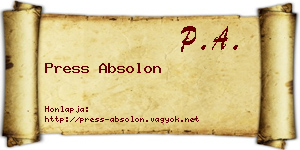 Press Absolon névjegykártya